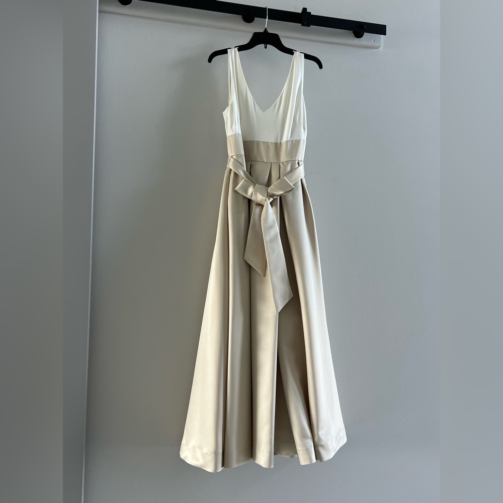 Beautiful cream & white floor length gown.